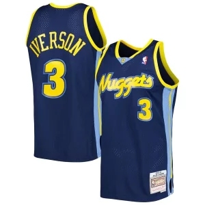 Gorgeous Lussuoso Allen Iverson Denver Nuggets Hardwood Classics Swingman Jersey Navy per gli appassionati