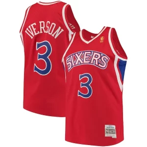 Comodo Allen Iverson Philadelphia 76ers 1996/97 Hardwood Classics Swingman Jersey Red/White per gli appassionati