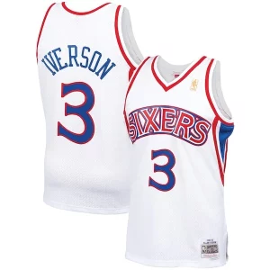 Carino Sofisticato Ottimo Allen Iverson Philadelphia 76ers 1996/97 Hardwood Classics Swingman Jersey White/Red/Royal/Black per gli appassionati