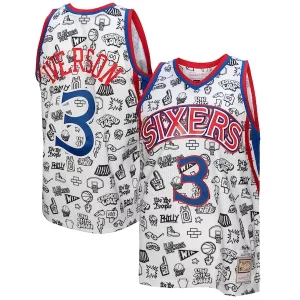 Elegante Raffinato Allen Iverson Philadelphia 76ers 1996/97 Swingman Jersey White per gli appassionati