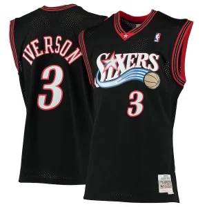 Classico Gorgeous Allen Iverson Philadelphia 76ers 2000/01 Hardwood Classics Swingman Jersey Black per gli appassionati