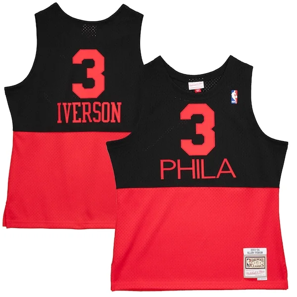Moderno Pratico Allen Iverson Philadelphia 76ers 2003/04 Hardwood Classics Reload 2.0 Swingman Jersey Black per gli appassionati