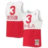 Classico Elegante Robusto Allen Iverson Philadelphia 76ers 2003/2004 Hardwood Classics Swingman Jersey White/Red per gli appassionati