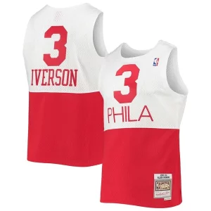 Classico Elegante Robusto Allen Iverson Philadelphia 76ers 2003/2004 Hardwood Classics Swingman Jersey White/Red per gli appassionati