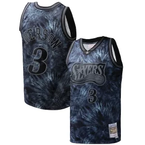 Pratico Attraente Delizioso Allen Iverson Philadelphia 76ers Hardwood Classics 1997/98 Tie Dye Swingman Jersey Black per gli appassionati