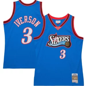 Pratico Gorgeous Allen Iverson Philadelphia 76ers Hardwood Classics 1997/98 Tropical Swingman Jersey Royal per gli appassionati