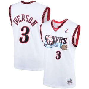 Versatile Bellissimo Allen Iverson Philadelphia 76ers Hardwood Classics Swingman Jersey White/Royal per gli appassionati