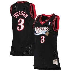 Eccezionale Pratico Allen Iverson Philadelphia 76ers Women's 2000/01 Hardwood Classics Swingman Jersey Black per gli appassionati