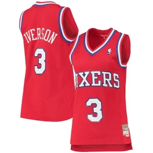 Elegante Sofisticato Splendido Allen Iverson Philadelphia 76ers Women's 2002/03 Hardwood Classics Swingman Jersey Red per gli appassionati