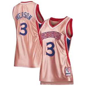 Versatile Allen Iverson Philadelphia 76ers Women's 75th Anniversary Rose Gold 1996 Swingman Jersey Pink per gli appassionati