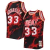 Comodo Bellissimo Alonzo Mourning Miami Heat 1996/97 Hardwood Classics Marble Swingman Jersey Black per gli appassionati