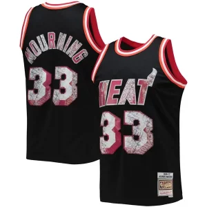 Stupendo Meraviglioso Resistente Alonzo Mourning Miami Heat 1996/97 Hardwood Classics NBA 75th Anniversary Diamond Swingman Jersey Black per gli appassionati