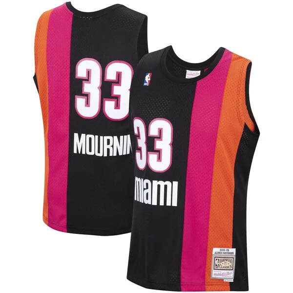 Moderno Ottimo Cool Alonzo Mourning Miami Heat 2005/2006 Hardwood Classics Swingman Jersey Black per gli appassionati