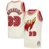 Sofisticato Resistente Alonzo Mourning Miami Heat Chainstitch Swingman Jersey Cream per gli appassionati
