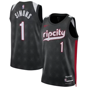 Magnifico Classico Anfernee Simons Portland Trail Blazers Nike Unisex 2024/25 Swingman Player Jersey City Edition Black per gli appassionati