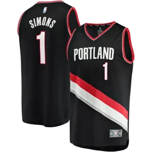 Robusto Elegante Bellissimo Anfernee Simons Portland Trail Blazers Youth Fast Break Player Jersey Icon Edition Black per gli appassionati