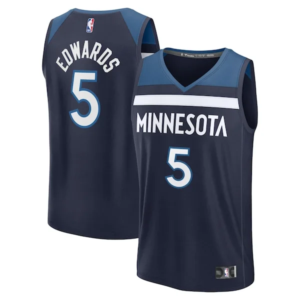 Bellissimo Attraente Eccezionale Anthony Edwards Minnesota Timberwolves Fast Break Replica Player Jersey Icon Edition Navy per gli appassionati