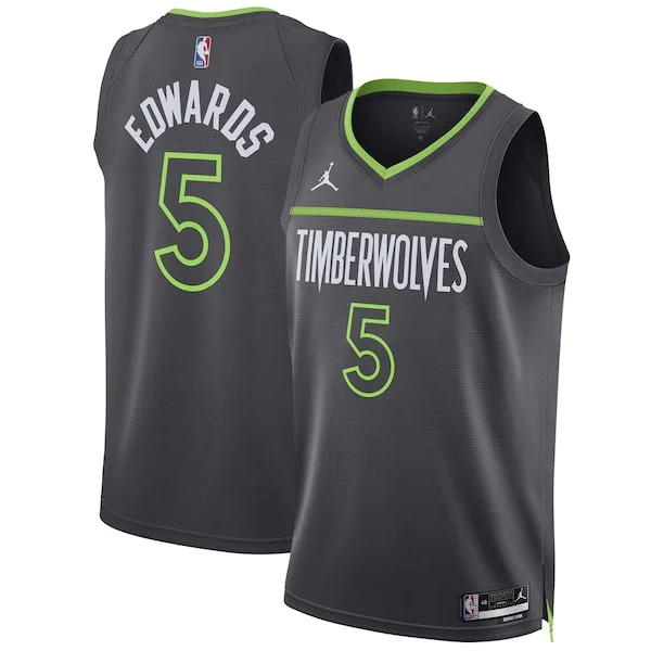 Ottimo Bellissimo Anthony Edwards Minnesota Timberwolves Jordan Brand Unisex Swingman Jersey Statement Edition Charcoal per gli appassionati