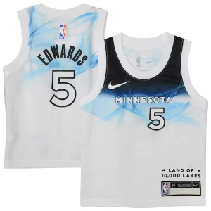 Meraviglioso Raffinato Ottimo Anthony Edwards Minnesota Timberwolves Nike Toddler 2024/25 Swingman Player Jersey City Edition White per gli appassionati