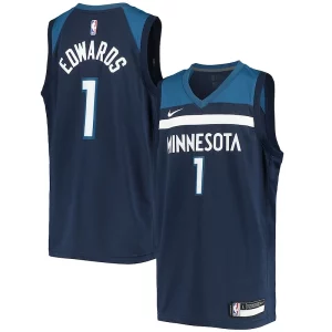 Prestigioso Anthony Edwards Minnesota Timberwolves Nike Youth 2020/21 Swingman Jersey Icon Edition Navy per gli appassionati