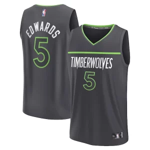 Stupendo Eccezionale Anthony Edwards Minnesota Timberwolves Youth Fast Break Replica Player Jersey Statement Edition Anthracite per gli appassionati