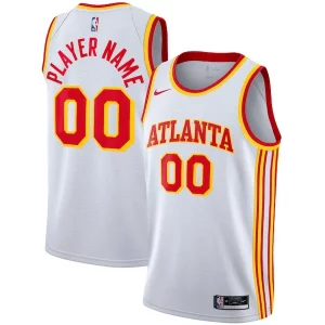 Eccezionale Atlanta Hawks Nike 2020/21 Swingman Custom Jersey Association Edition White per gli appassionati
