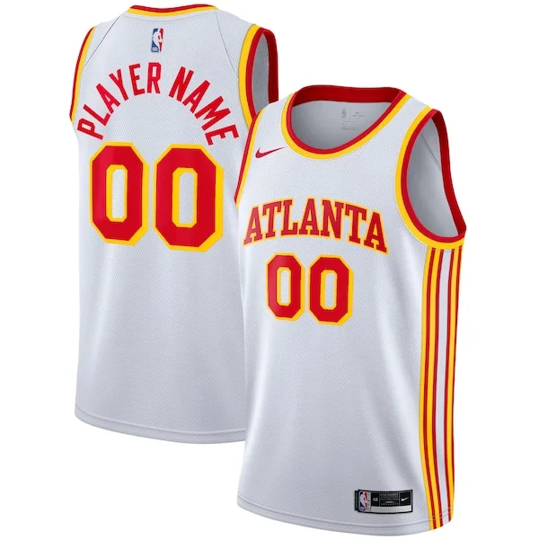 Eccezionale Atlanta Hawks Nike 2020/21 Swingman Custom Jersey Association Edition White per gli appassionati