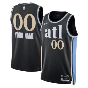 Comodo Meraviglioso Resistente Atlanta Hawks Nike Unisex 2023/24 Custom Swingman Jersey Black City Edition per gli appassionati