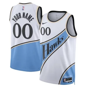 Magnifico Elegante Cool Atlanta Hawks Nike Unisex 2024/25 Custom Swingman Jersey City Edition White per gli appassionati