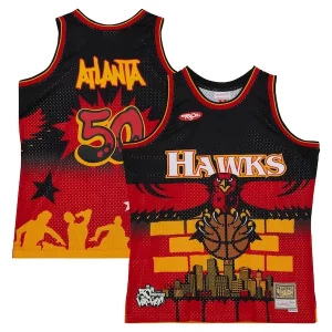 Incantevole Moderno Lussuoso Atlanta Hawks x Tats Cru Hardwood Classics Fashion Jersey Black per gli appassionati
