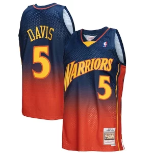 Duraturo Trendy Baron Davis Golden State Warriors 2006/07 Hardwood Classics Fadeaway Swingman Player Jersey Navy/Orange per gli appassionati