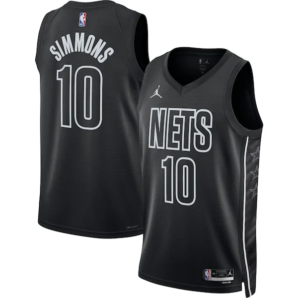 Pratico Ben Simmons Brooklyn Nets Jordan Brand Unisex Swingman Jersey Statement Edition Black per gli appassionati