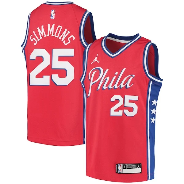 Classico Comodo Ottimo Ben Simmons Philadelphia 76ers Jordan Brand Youth 2020/21 Swingman Player Jersey Statement Edition Red per gli appassionati