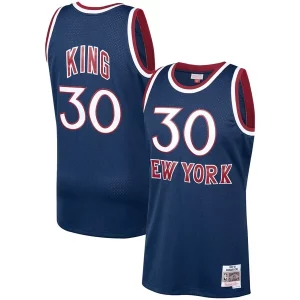 Classico Eccezionale Fantastico Bernard King New York Knicks 1982/83 Hardwood Classics Swingman Jersey Navy per gli appassionati