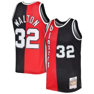 Cool Bill Walton Portland Trail Blazers Hardwood Classics 1976/77 Split Swingman Jersey Red/Black per gli appassionati