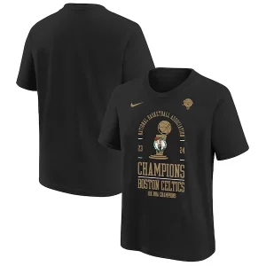 Sofisticato Elegante Boston Celtics Nike Youth 18 Time NBA Finals Champions Locker Room T Shirt Black per gli appassionati