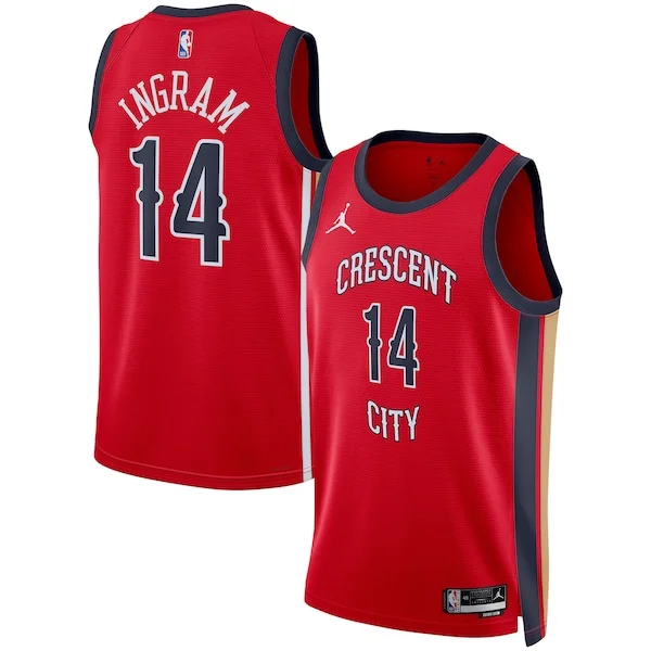 Meraviglioso Lussuoso Brandon Ingram New Orleans Pelicans Jordan Brand Unisex Swingman Jersey Statement Edition Red per gli appassionati