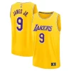 Elegante Bronny James Los Angeles Lakers 2024 NBA Draft Fast Break Player Jersey Icon Edition Gold per gli appassionati