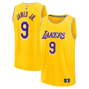 Elegante Bronny James Los Angeles Lakers 2024 NBA Draft Fast Break Player Jersey Icon Edition Gold per gli appassionati