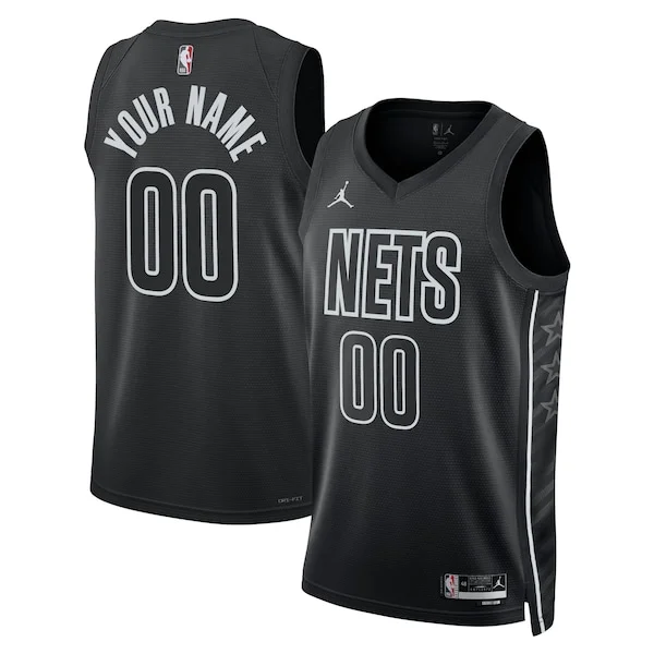 Comodo Brooklyn Nets Jordan Brand Unisex 2022/23 Swingman Custom Jersey Statement Edition Black per gli appassionati
