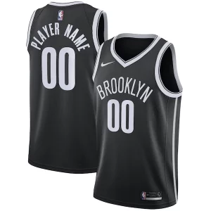 Duraturo Resistente Brooklyn Nets Nike 2020/21 Swingman Custom Jersey Icon Edition Black per gli appassionati