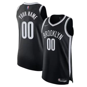 Pratico Elegante Brooklyn Nets Nike 2021/22 Diamond Authentic Custom Jersey Icon Edition Black per gli appassionati
