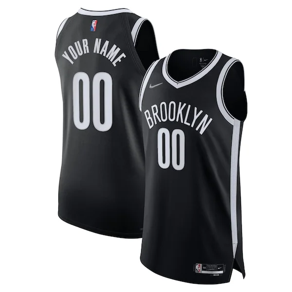 Pratico Elegante Brooklyn Nets Nike 2021/22 Diamond Authentic Custom Jersey Icon Edition Black per gli appassionati