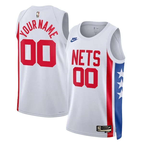 Comodo Brooklyn Nets Nike Unisex 2022/23 Custom Swingman Jersey Classic Edition White per gli appassionati