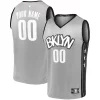 Splendido Comodo Brooklyn Nets Youth Custom Fast Break Replica Jersey Gray Statement Edition per gli appassionati