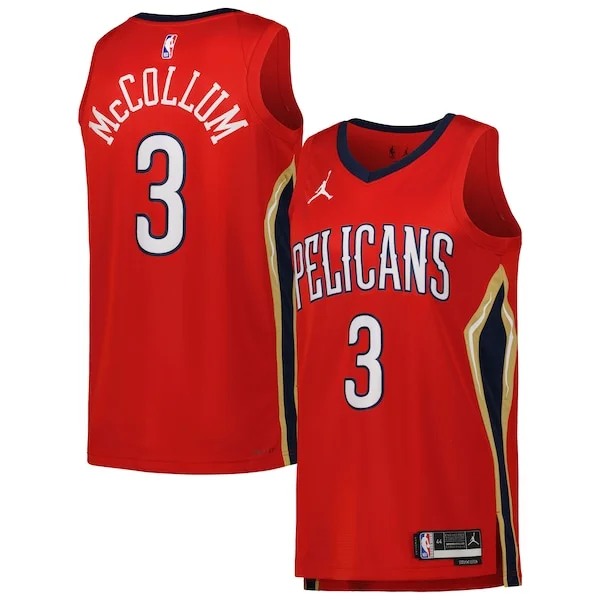 Attraente Lussuoso Incantevole CJ McCollum New Orleans Pelicans Jordan Brand Unisex Swingman Jersey Statement Edition Red per gli appassionati