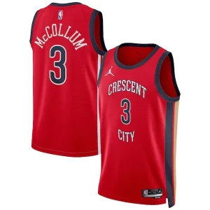 Prestigioso CJ McCollum New Orleans Pelicans Jordan Brand Unisex Swingman Jersey Statement Edition Red per gli appassionati