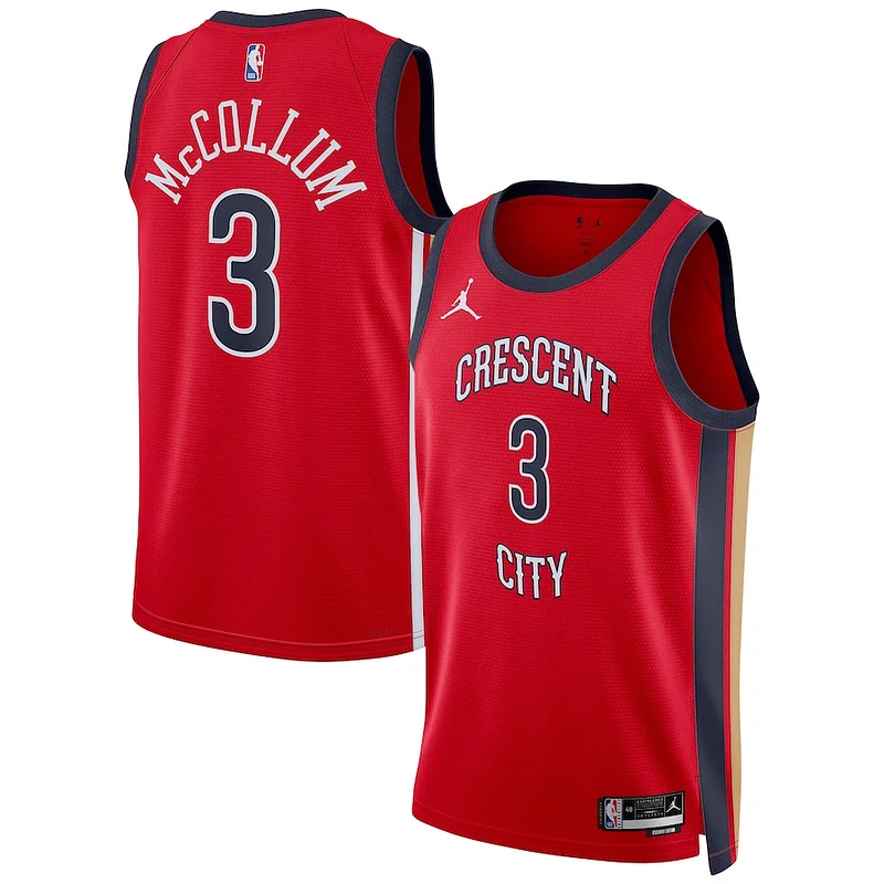 Cool CJ McCollum New Orleans Pelicans Jordan Brand Unisex Swingman Jersey Statement Edition Red per gli appassionati