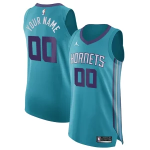 Bellissimo Comodo Raffinato Charlotte Hornets Jordan Brand Authentic Custom Jersey Teal Icon Edition per gli appassionati