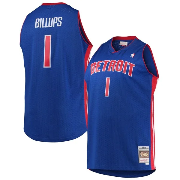 Duraturo Chauncey Billups Detroit Pistons 2003/04 Big & Tall Hardwood Classics Swingman Jersey Blue per gli appassionati